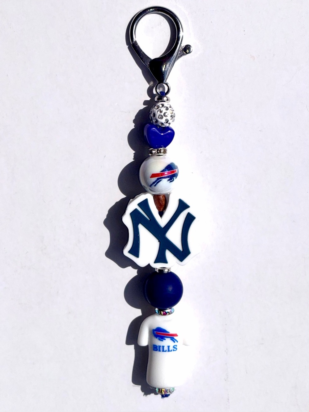 Handmade NY Yankees x Buffalo Bills Keychain 6- Inch